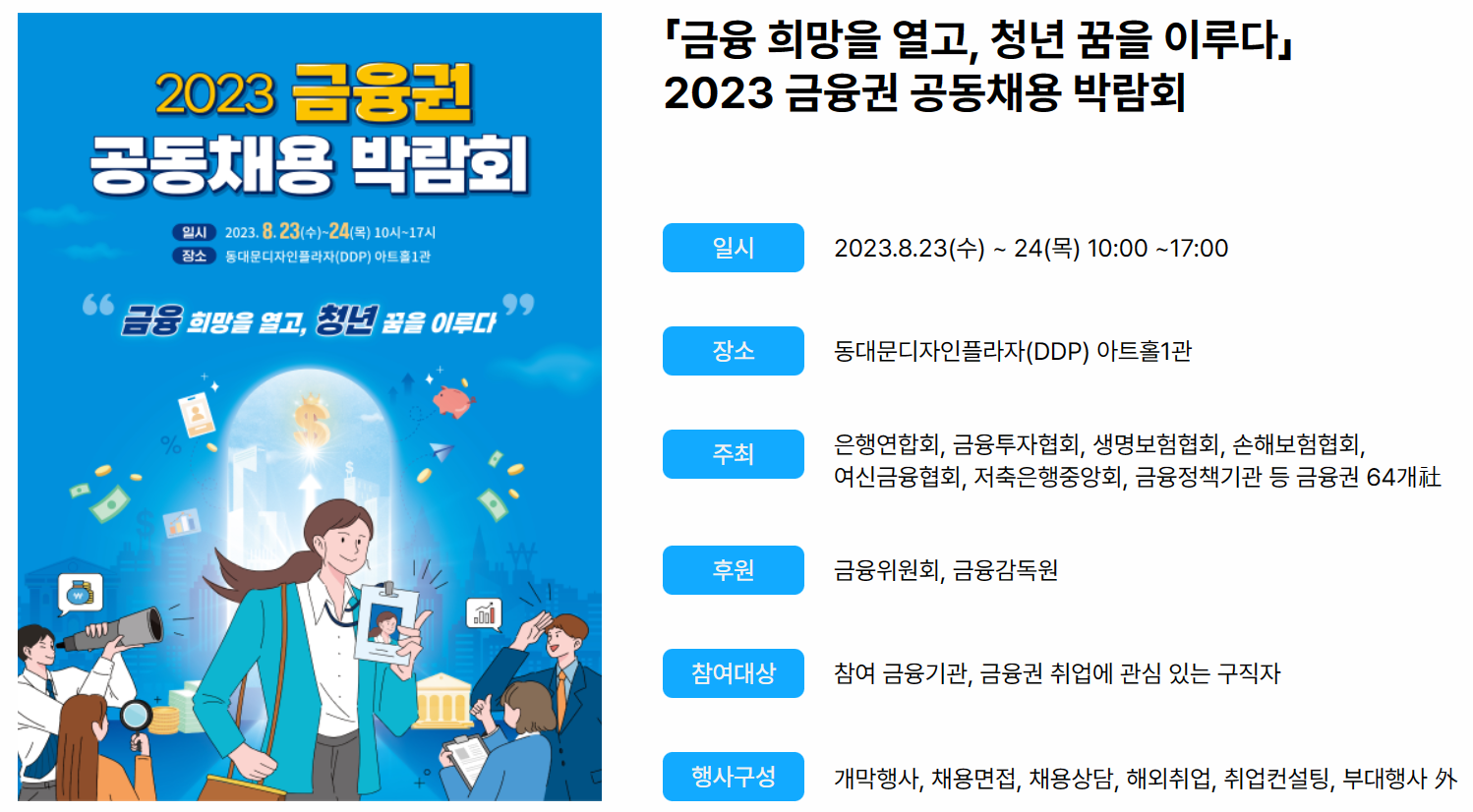 2023 금융권 공동채용 박람회