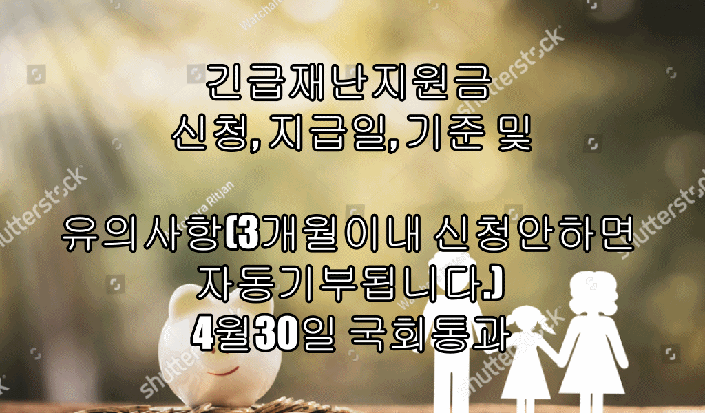  긴급재난지원금 신청, 지급일, 기준 및 유의사항(3개월이내 신청안하면 자동기부됩니다.) 4월30일 국회통과