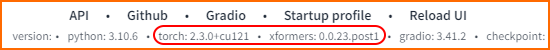 python: 3.10.6
torch: 2.3.0+cu121
xformers: 0.0.23.post1