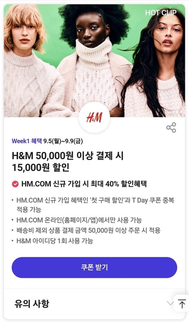 H&amp;M 할인