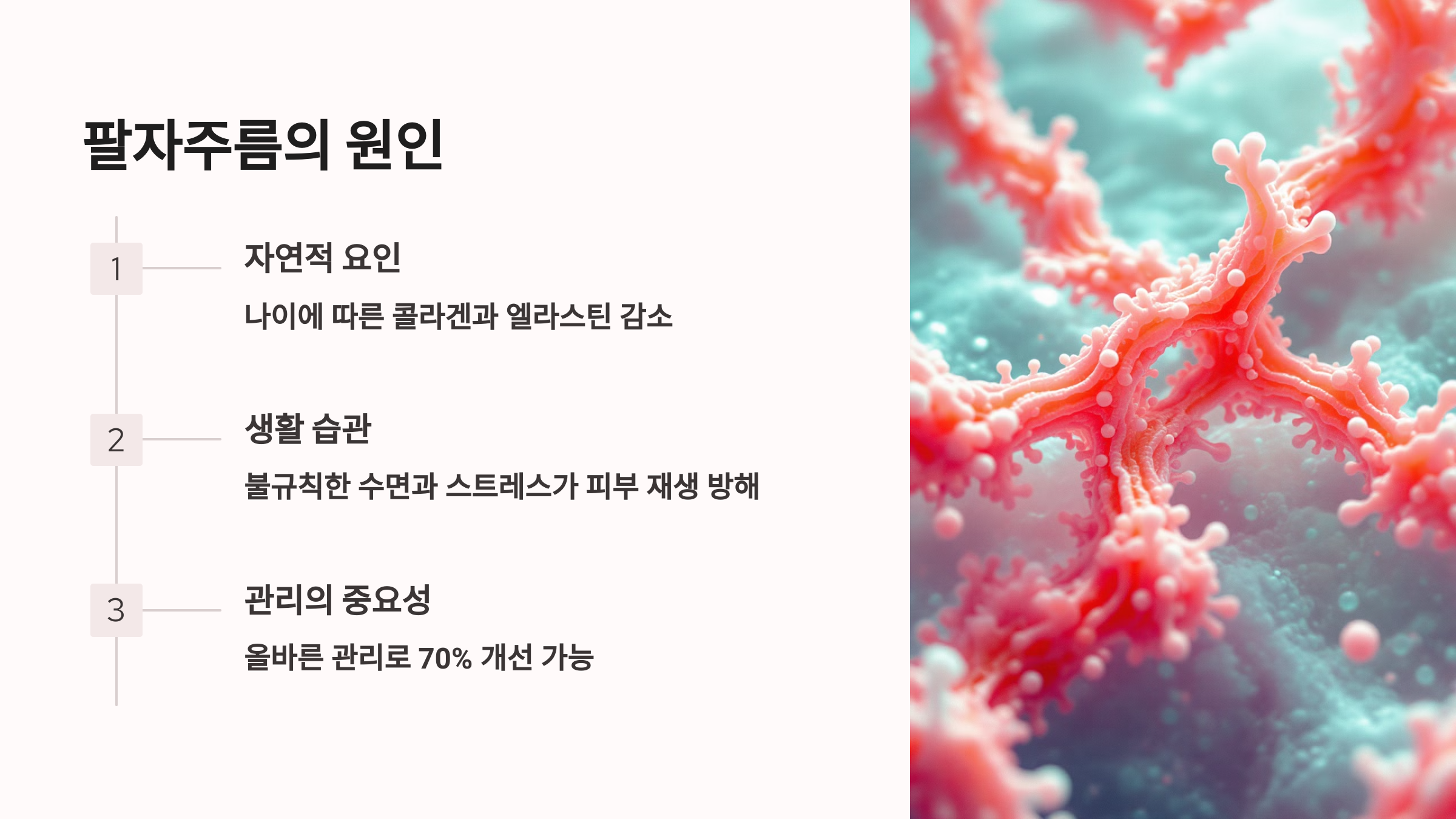 팔자주름이 생기는 원인을 설명한 PPT 이미지