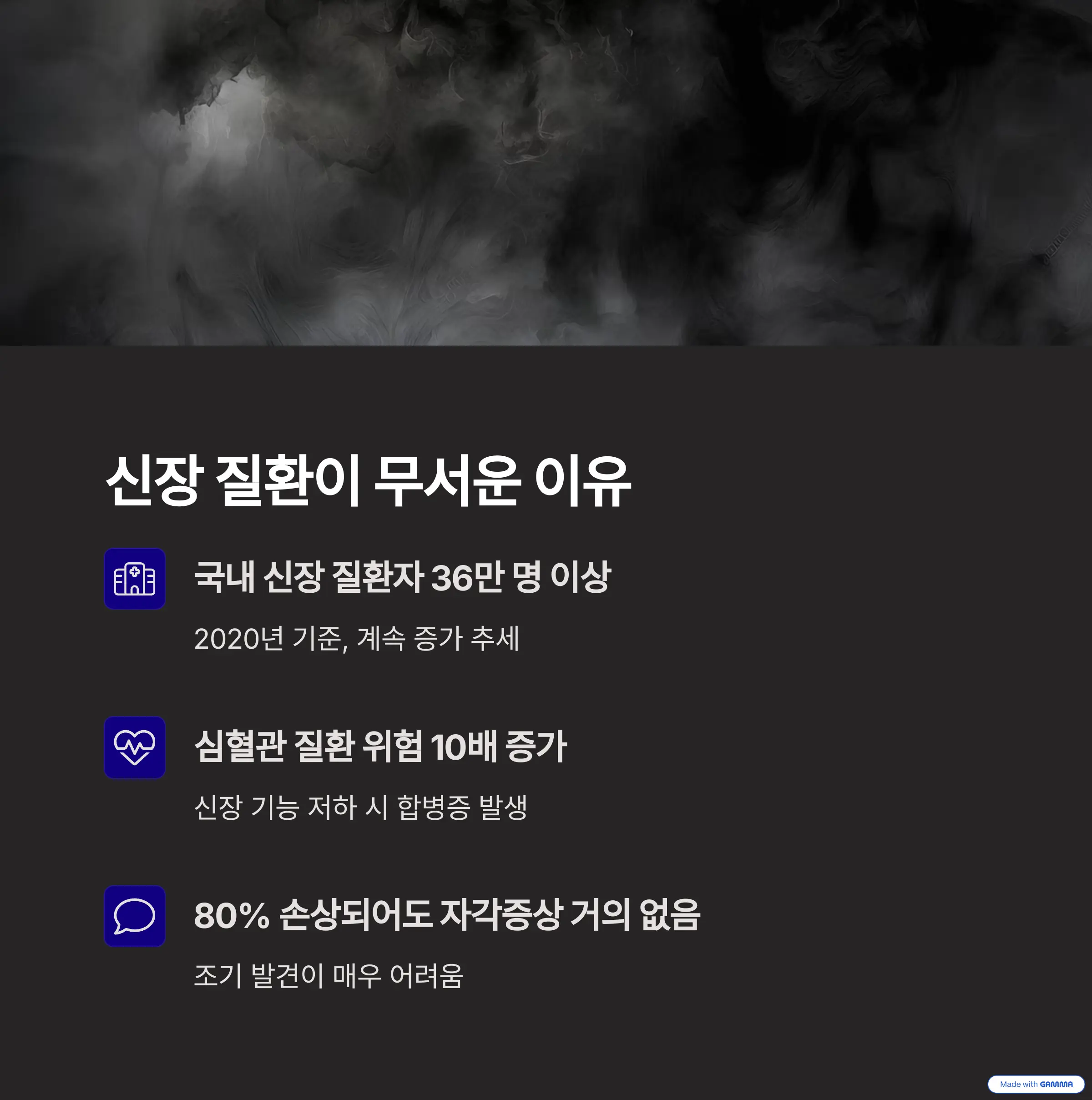 신장 질환이 무서운 이유 – 국내 환자 수와 합병증 통계 인포그래픽