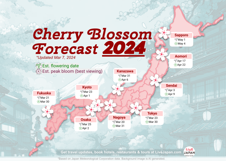 일본, 벚꽃시즌 최종예보