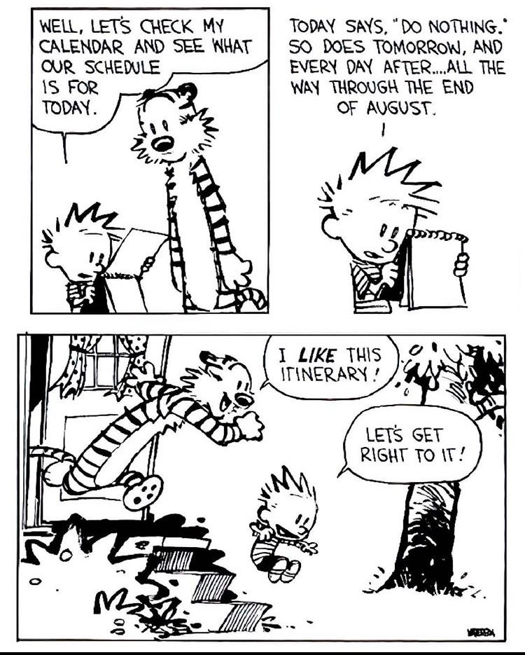 Calvin and Hobbes: Enjoy summer while it lasts!