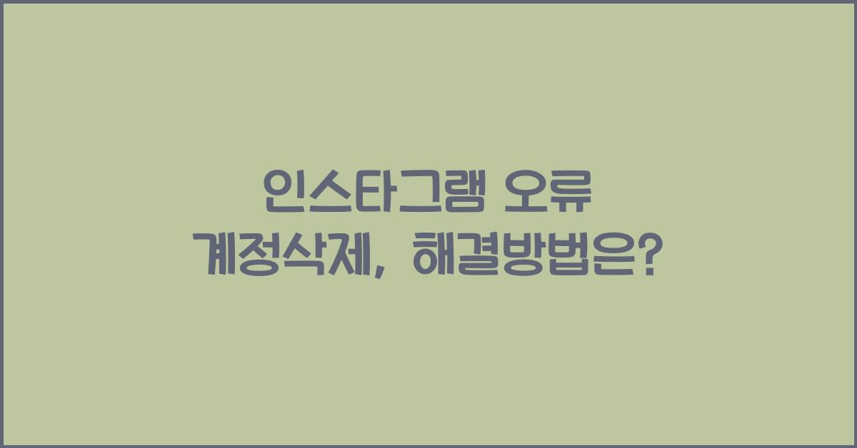 인스타그램 오류 계정삭제