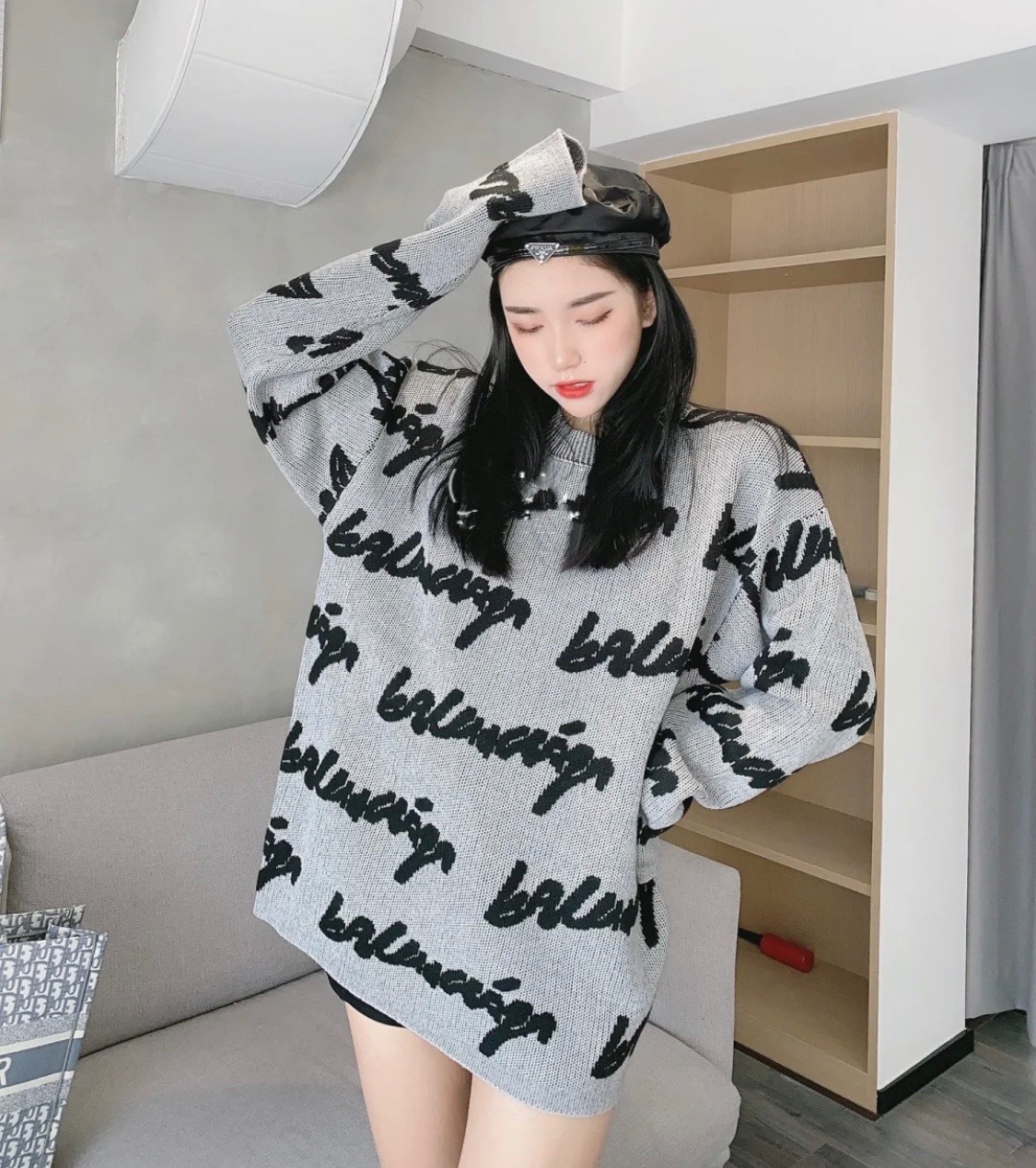  [BALENCIAGA] 발렌시아가 멀티 로고 니트 스웨터 625985 T3180 1070 (2 COLOR)