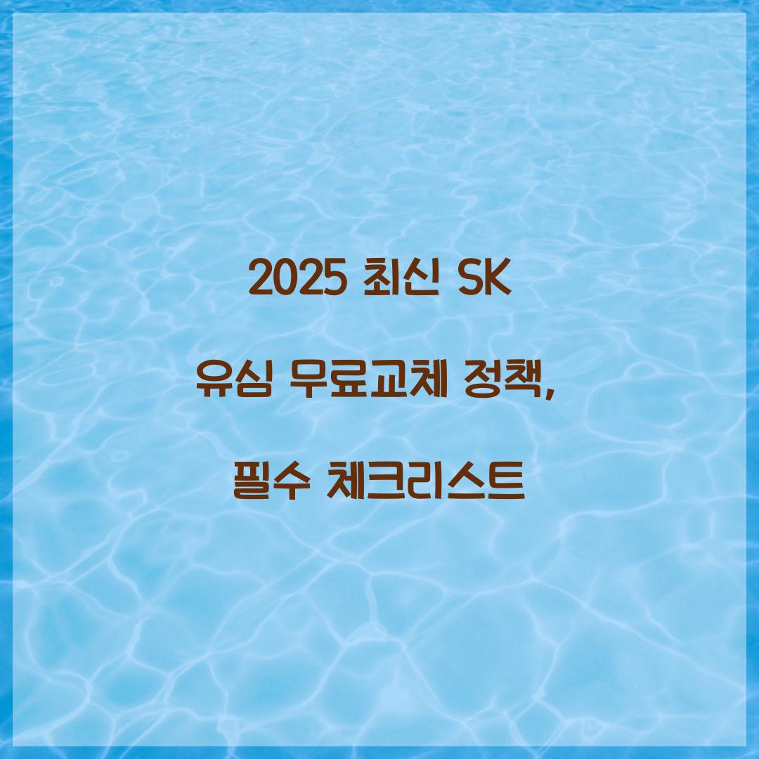 2025 최신 SK 유심 무료교체 정책