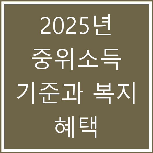 2025년 중위소득 기준과 복지 혜택 알려드립니다