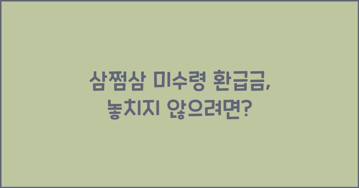 삼쩜삼 미수령 환급금