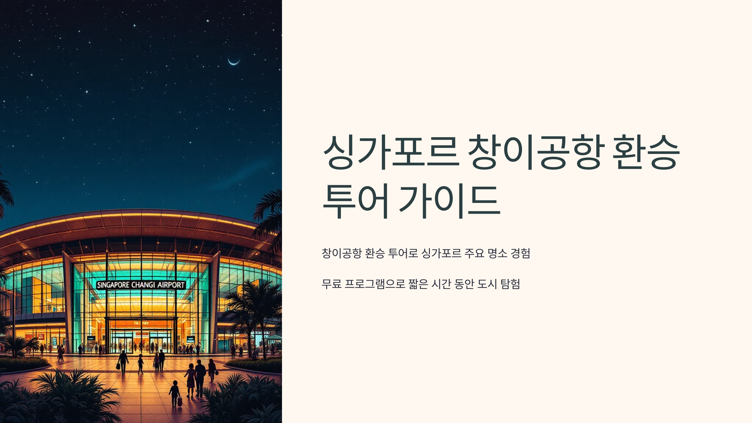 🌍 싱가포르 창이공항에서 즐길 수 있는 환승 투어 완벽 가이드