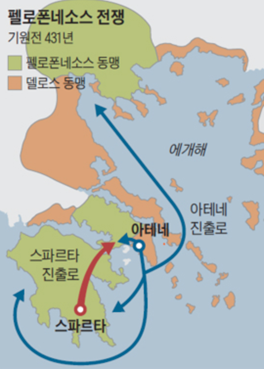 그림 자료: 펠로폰네소스 전쟁의 배경 지도
