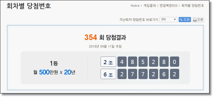  연금복권 추첨시간 및 참관신청방법