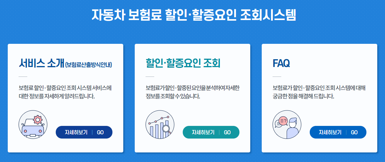  자동차 보험료 할증·할인 조회시스템