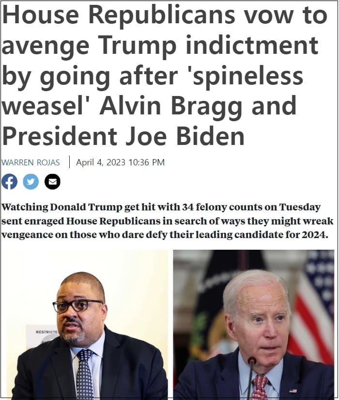  [역풍] 공화당주 검사들 바이든 일가 기소 벼른다 ㅣ트럼프 신변 위험 VIDEO: House Republicans vow to avenge Trump indictment by going after...