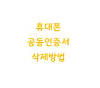  휴대폰 공동인증서 삭제방법