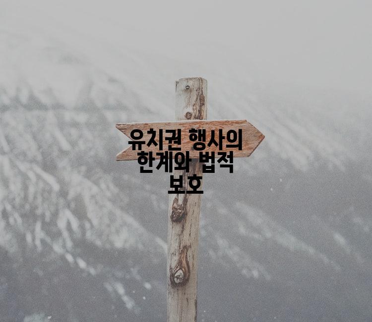 유치권 행사의 한계와 법적 보호