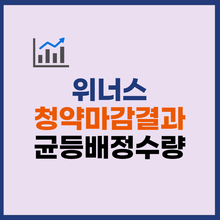 위너스 균등배정 수량 청약 마감 결과