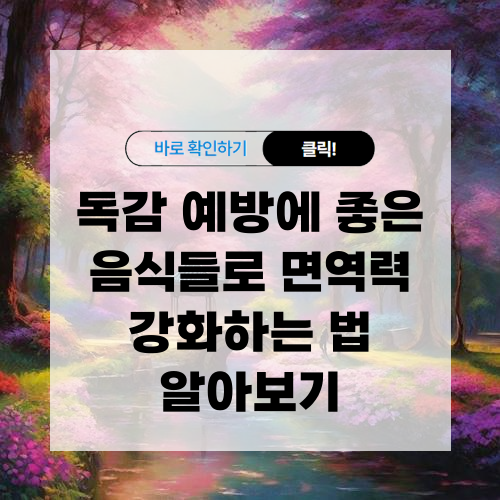 독감 예방에 좋은 음식 면역력 강화하는 법 알아보기