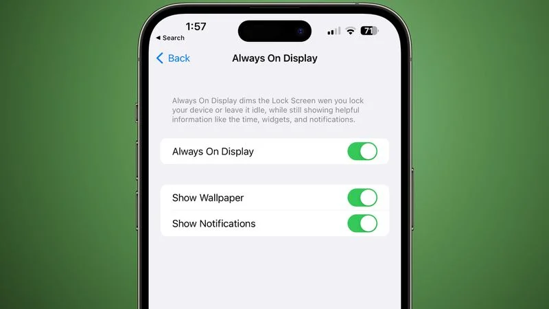  iOS 16.2 베타3에서는 AOD에서 배경화면과 알림을 끌 수 있다!