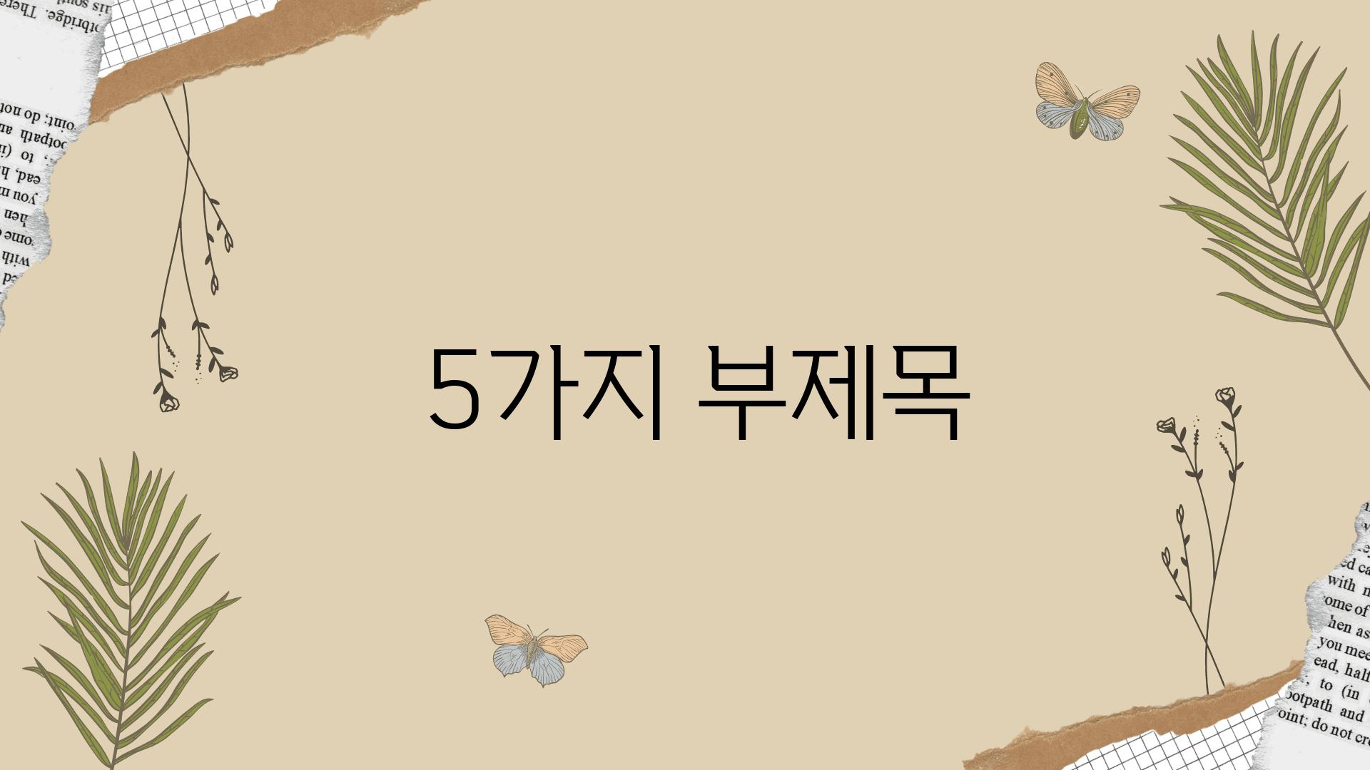  5가지 부제목