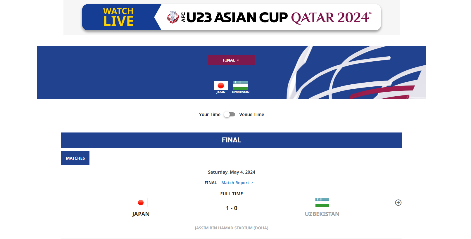 U23 카타르 아시안컵 결승전 결과