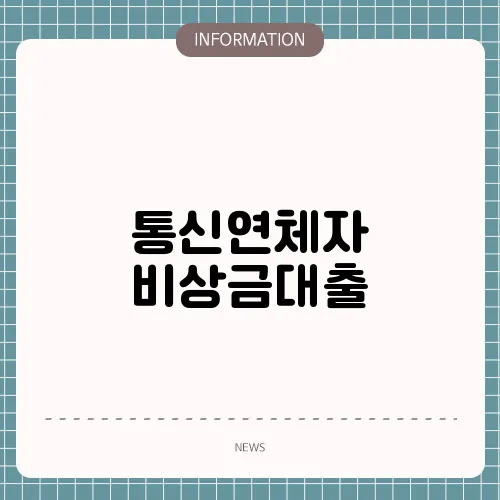 통신연체자 비상금대출