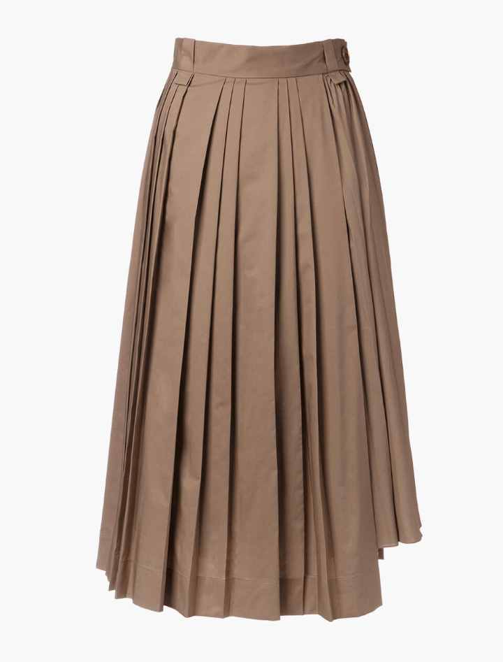 Cordinary-Cotton-pleated-wrap-skirt-beige