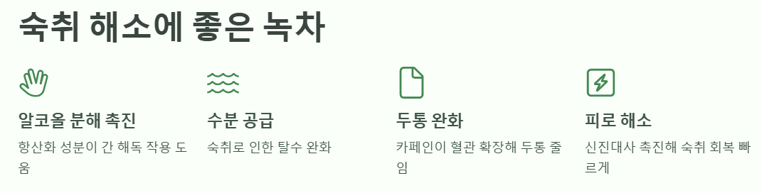 숙취 해소에 좋은 녹차
