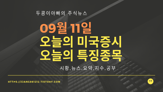  19년 09월 11일 미국주식,특징종목,섹터