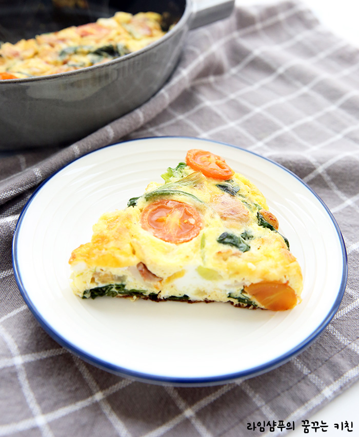 이탈리아식 오믈렛 만들기 시금치 프리타타 7