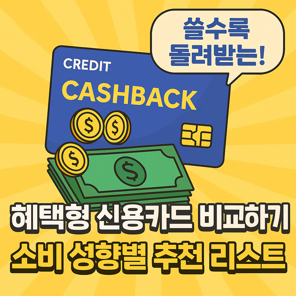 혜택형 신용카드 비교하기, 소비 성향별 추천 리스트