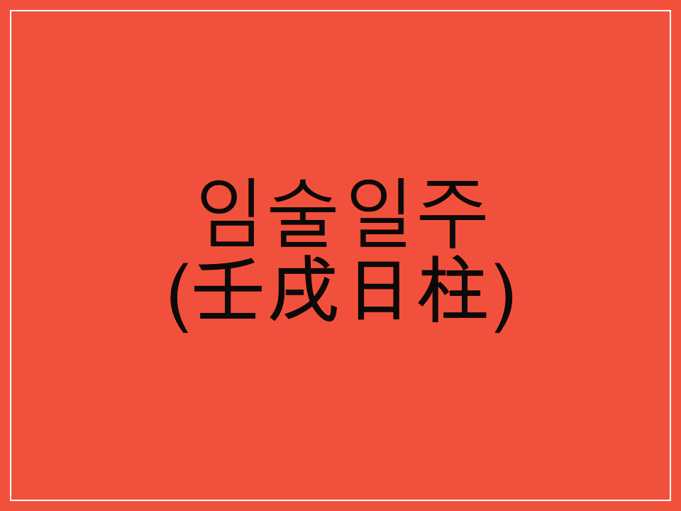  임술일주(壬戌日柱) 일주론 요약
