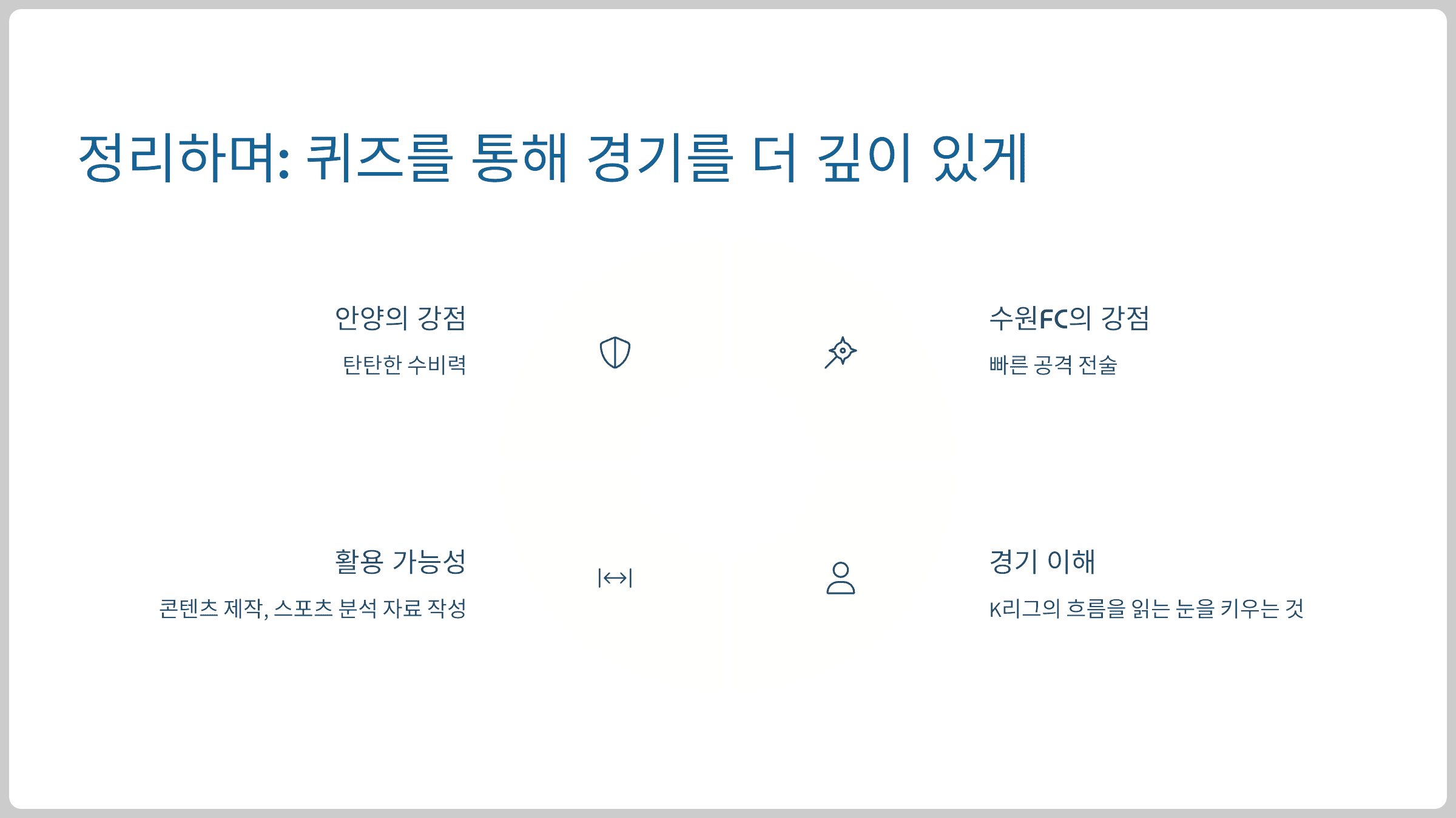 정리하며: 퀴즈를 통해 경기를 더 깊이 있게