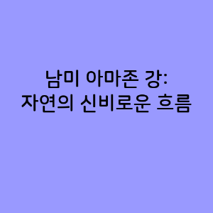 남미 아마존 강