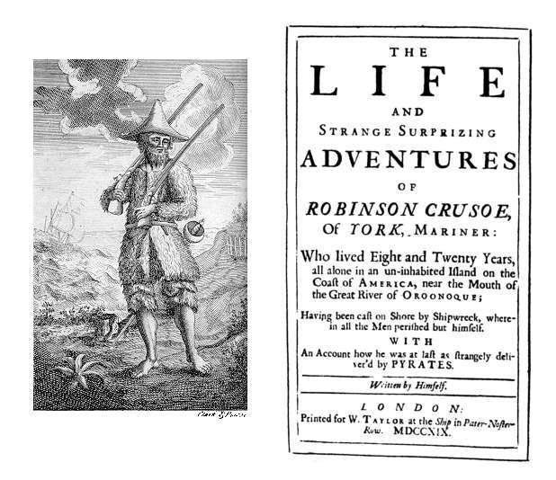 THE LIFE AND STRANGE SURPRIZING ADVENTURES OF ROBINSON CRUSOE, OF TORK, MARINERI Who lived Eight and Twenty Years, Cult of Антваca, near the Moud of the Great lover of ORGONOVE W DON MIOCCXIX