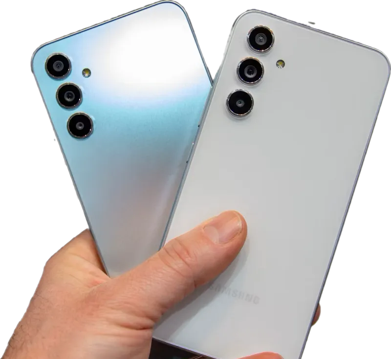 Galaxy A34 Awesome Silver 및 Galaxy A54 Awesome White 컷아웃