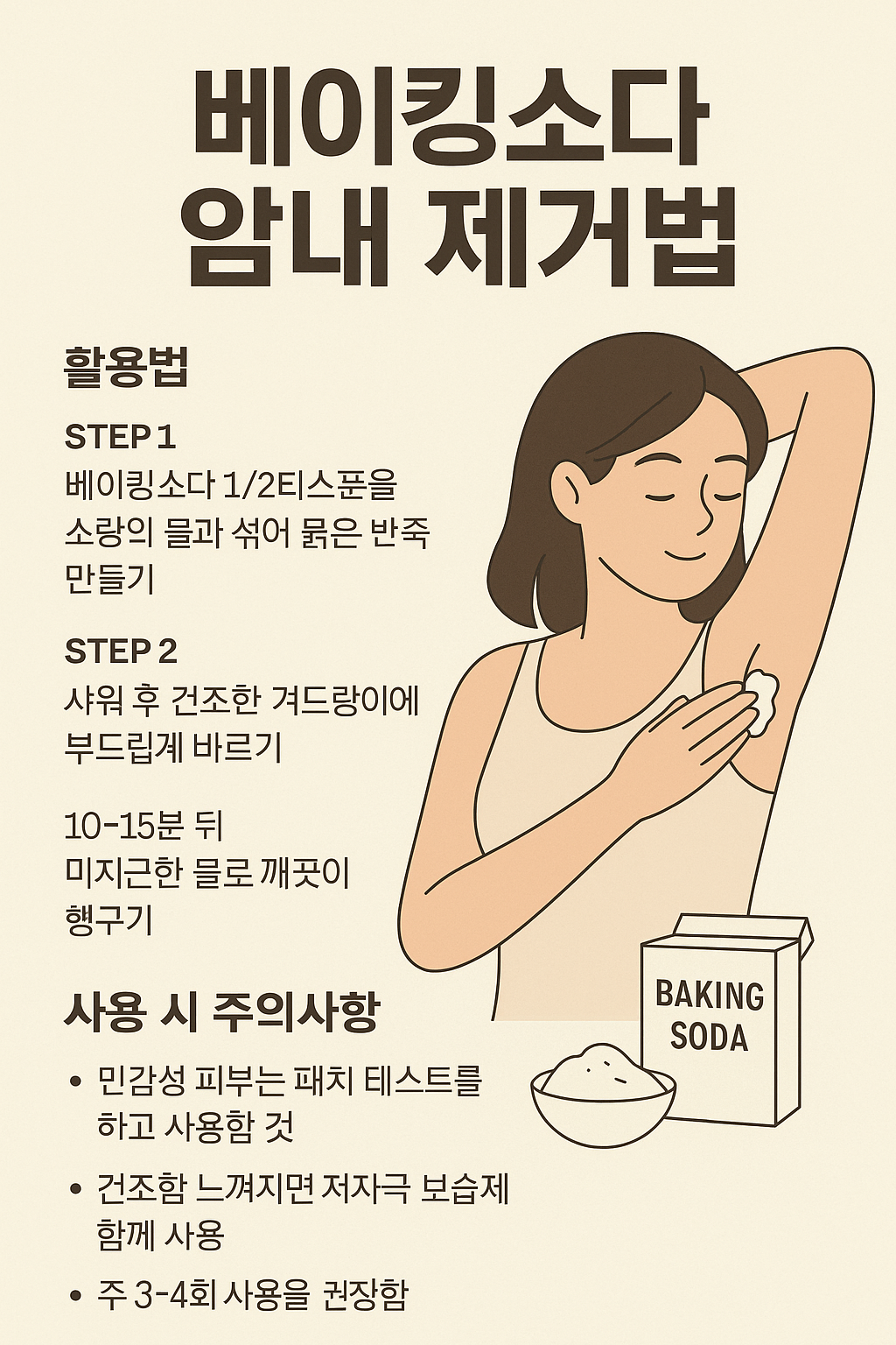 베이킹소다 암내 제거법 인포그래픽