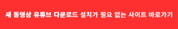 새 동영상 유튜브 다운로드 설치가 필요 없는 사이트 바로가기