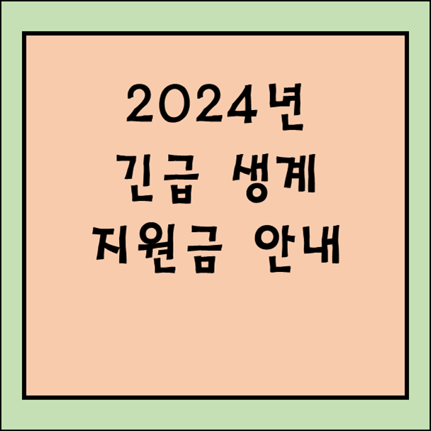 2024년 긴급생계 지원금
