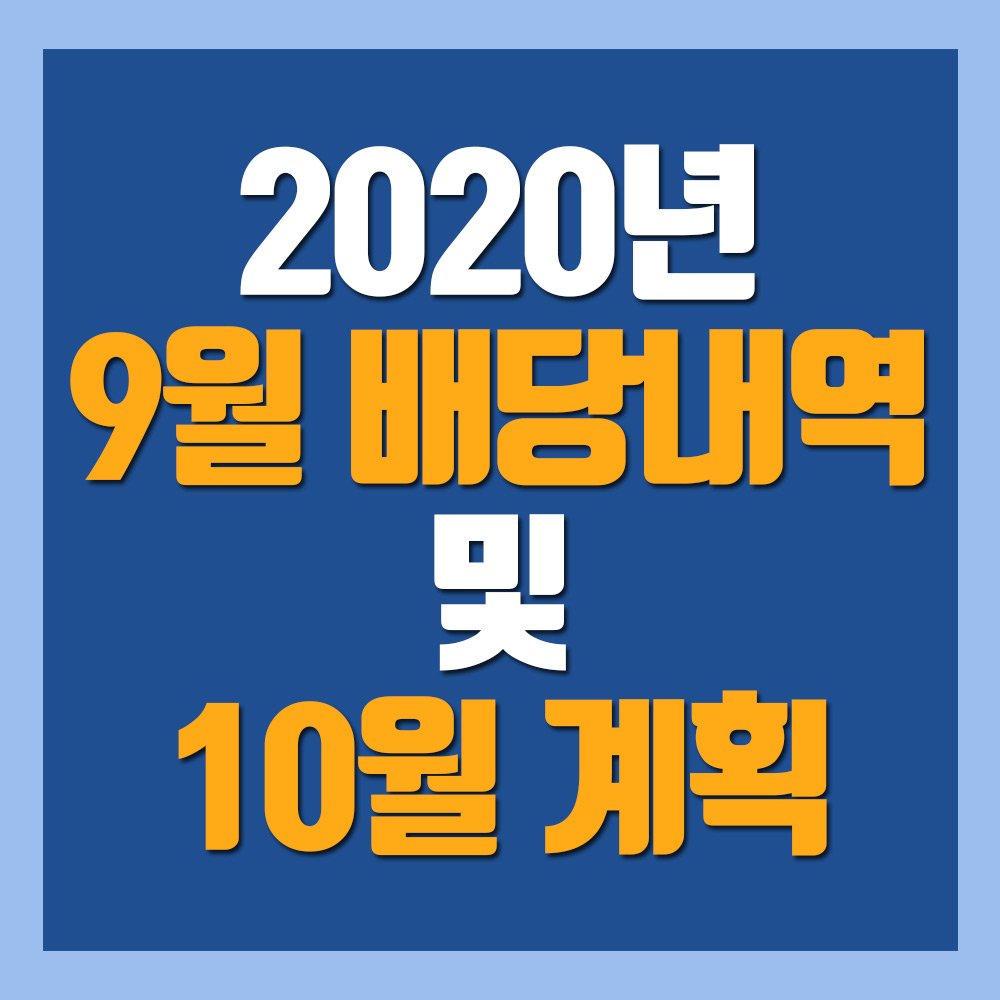  2020년 9월 배당내역 및 결과분석