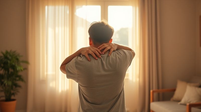 평화로운 공간에서 자신을 안아주는 셀프 다독임