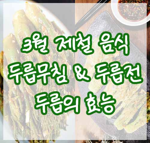 3월 제철 음식 : 두릅무침 과 두릅 전 그리고 두릅의 효능