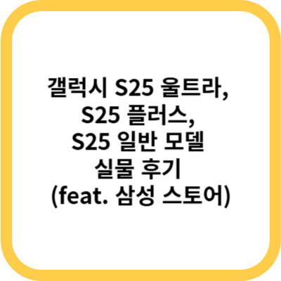 갤럭시 S25 울트라, S25 플러스, S25 일반 모델 실물 후기 (feat. 삼성 스토어)