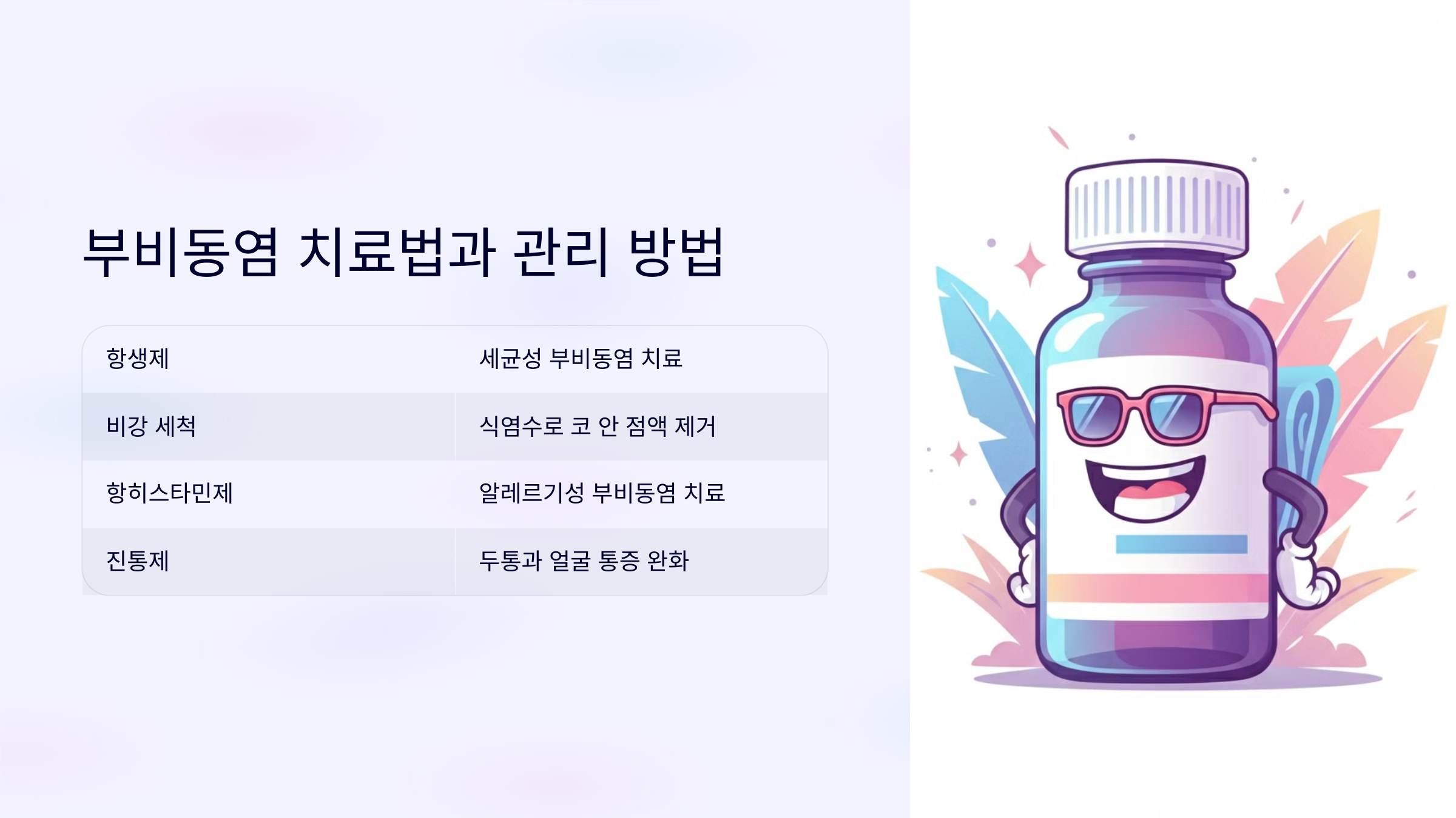 부비동염 치료법과 관리 방법