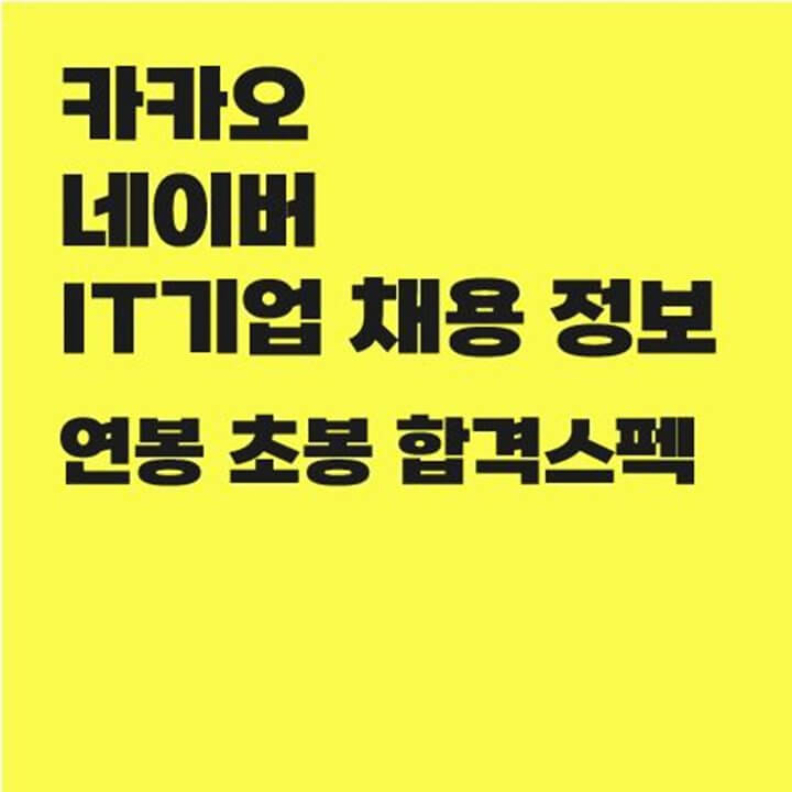  카카오 네이버 채용 연봉 초봉 합격스펙