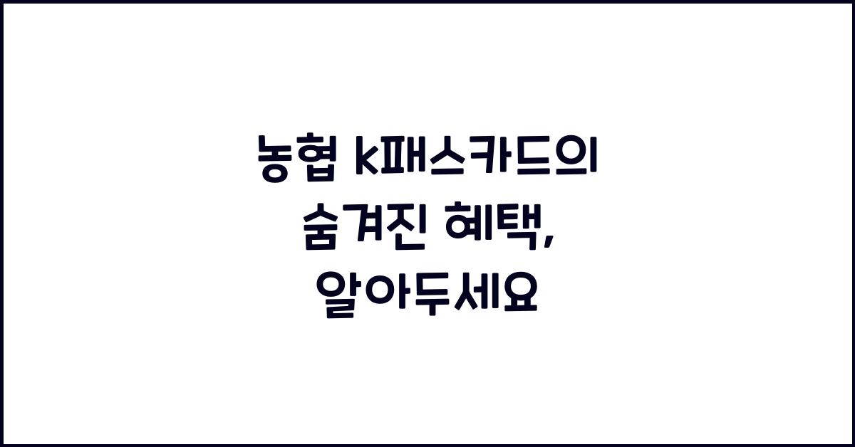농협 k패스카드
