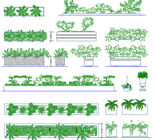  오토데스크: 오토캐드 여러가지 나무 블록 모음 Collection 6: FREE AUTOCAD LANDSCAPE POT BLOCK 다운로드 나무 캐드 블럭, 나무 블록 CAD 모음