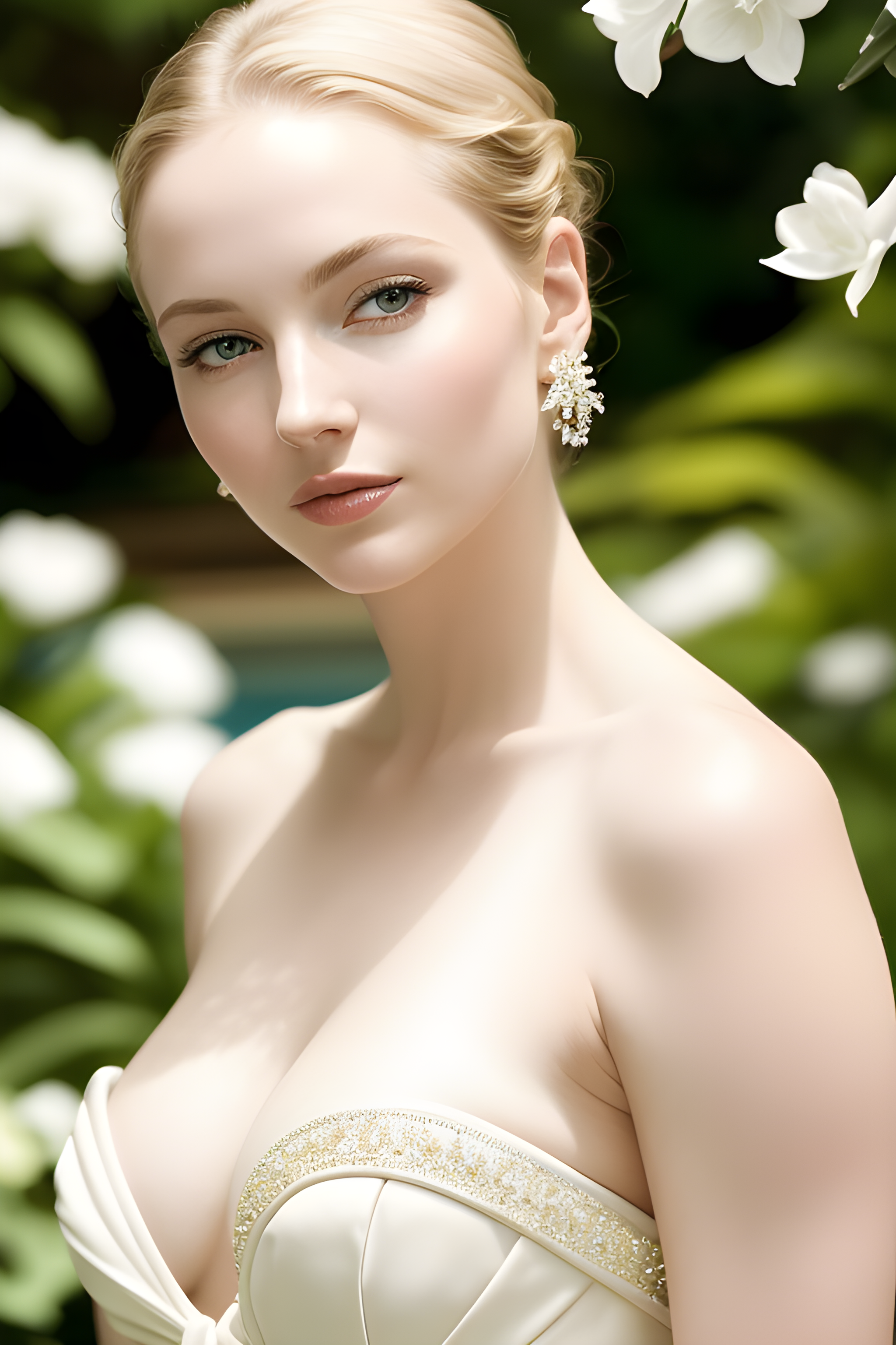 Image of a highly detailed beautiful girl in a dress