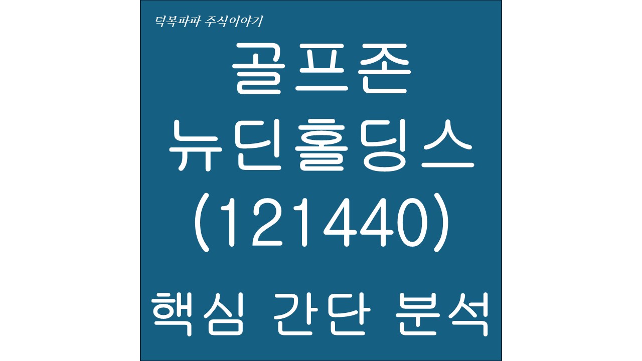 골프존뉴딘홀딩스(121440) 핵심 간단 분석