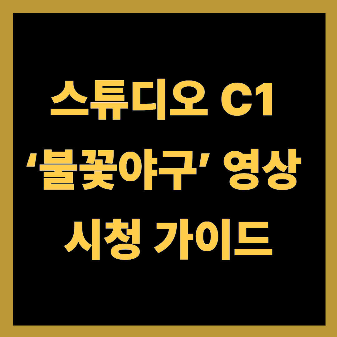 스튜디오 C1 ‘불꽃야구’ 영상 시청 가이드